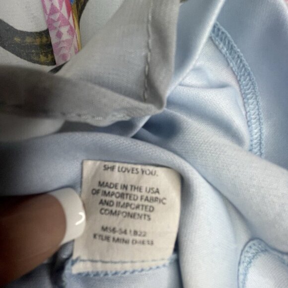 Show Me Your Mumu Kyle Mini Dress Womens M Blue Chiffon Cow Skull Western Boho - Picture 12 of 12